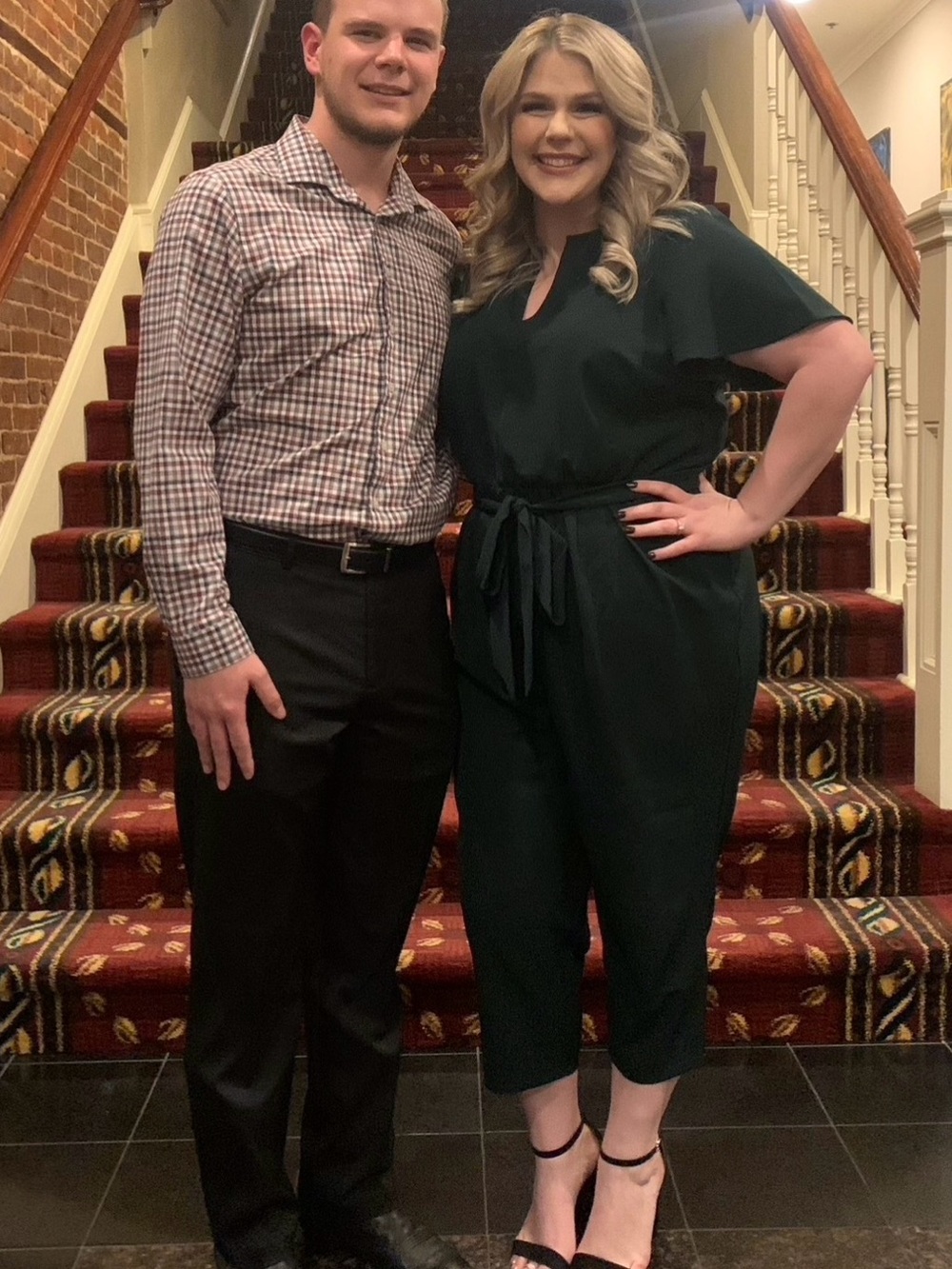 Plus Size Dark Green Tie-Waist Jumpsuit lane Bryant